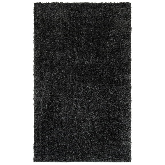 SAFAVIEH August Carlene Solid Plush Shag Area Rug, Charcoal, 2'3" x 4' - Modern Design, Charcoal, Non-Shedding & Easy Cleaning, Ultra Plush Thick Pile, Ideal for Living Room, Bedroom