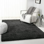SAFAVIEH August Carlene Solid Plush Shag Area Rug, Charcoal, 2'3" x 4' - Modern Design, Charcoal, Non-Shedding & Easy Cleaning, Ultra Plush Thick Pile, Ideal for Living Room, Bedroom