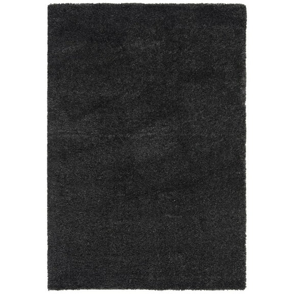 SAFAVIEH August Carlene Solid Plush Shag Area Rug, Charcoal, 4' x 6'