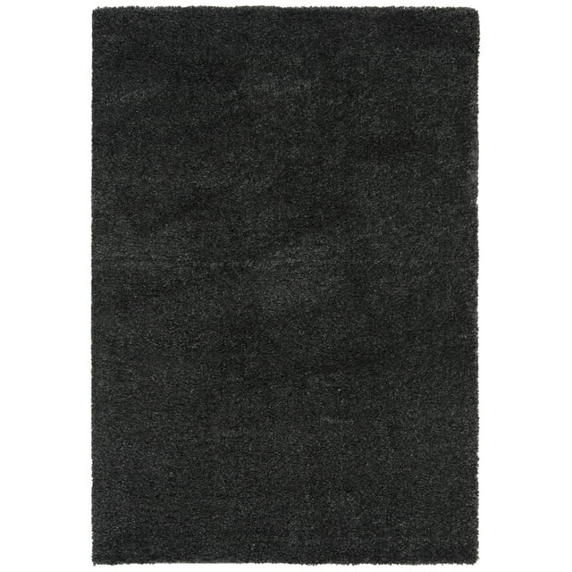 SAFAVIEH August Carlene Solid Plush Shag Area Rug, Charcoal, 9' x 12'