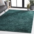 thumbnail image 1 of SAFAVIEH August Carlene Solid Plush Shag Area Rug, Green, 6' x 9' - Modern Design, Green, Non-Shedding & Easy Cleaning, Ultra Plush Thick Pile, Ideal for Living Room, Bedroom, 1 of 8