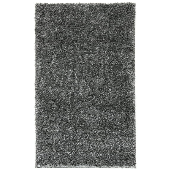 SAFAVIEH August Carlene Solid Plush Shag Area Rug, Grey, 2' x 3'