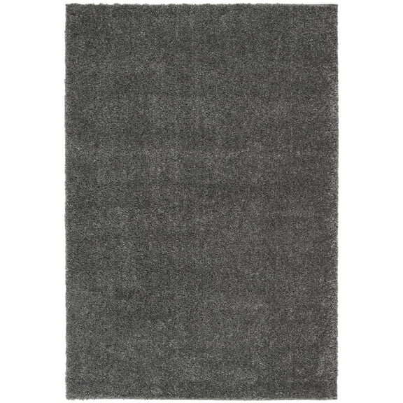 SAFAVIEH August Carlene Solid Plush Shag Area Rug, Grey, 9' x 12'