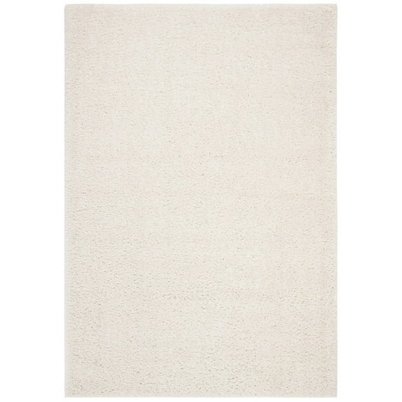 SAFAVIEH August Carlene Solid Plush Shag Area Rug, Ivory, 12' x 15'