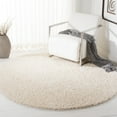 thumbnail image 1 of SAFAVIEH August Carlene Solid Plush Shag Area Rug, Ivory, 8'9" x 8'9" Round - Large - Modern Design, Ivory, Non-Shedding & Easy Cleaning, Ultra Plush Thick Pile, Ideal for Living Room, Bedroom, 1 of 9