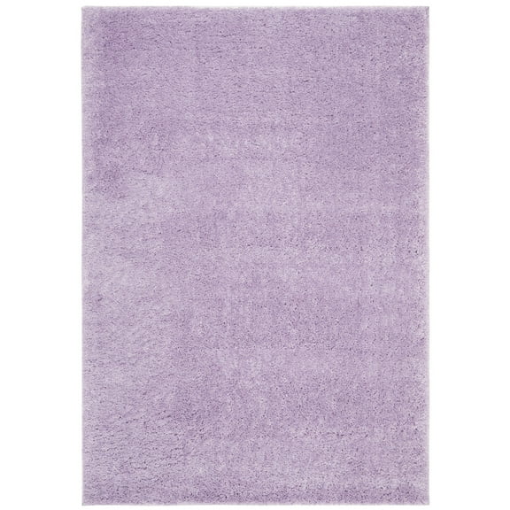 SAFAVIEH August Carlene Solid Plush Shag Area Rug, Lilac, 5'3" x 5'3" Square