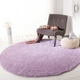 thumbnail image 1 of SAFAVIEH August Carlene Solid Plush Shag Area Rug, Lilac, 6'7" x 6'7" Round - Modern Design, Lilac, Non-Shedding & Easy Cleaning, Ultra Plush Thick Pile, Ideal for Living Room, Bedroom, 1 of 9