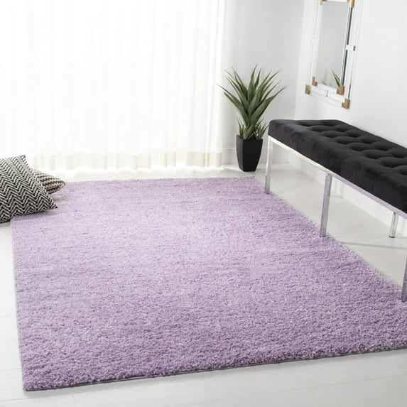 SAFAVIEH August Carlene Solid Plush Shag Area Rug, Lilac, 9' x 12' - Large - Modern Design, Lilac, Non-Shedding & Easy Cleaning, Ultra Plush Thick Pile, Ideal for Living Room, Bedroom