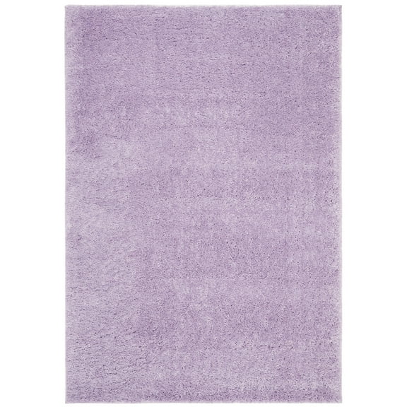 SAFAVIEH August Carlene Solid Plush Shag Area Rug, Lilac, 9' x 12'