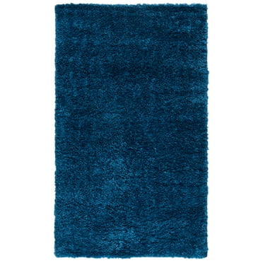SAFAVIEH August Carlene Solid Plush Shag Area Rug, Navy, 2'3" x 4'
