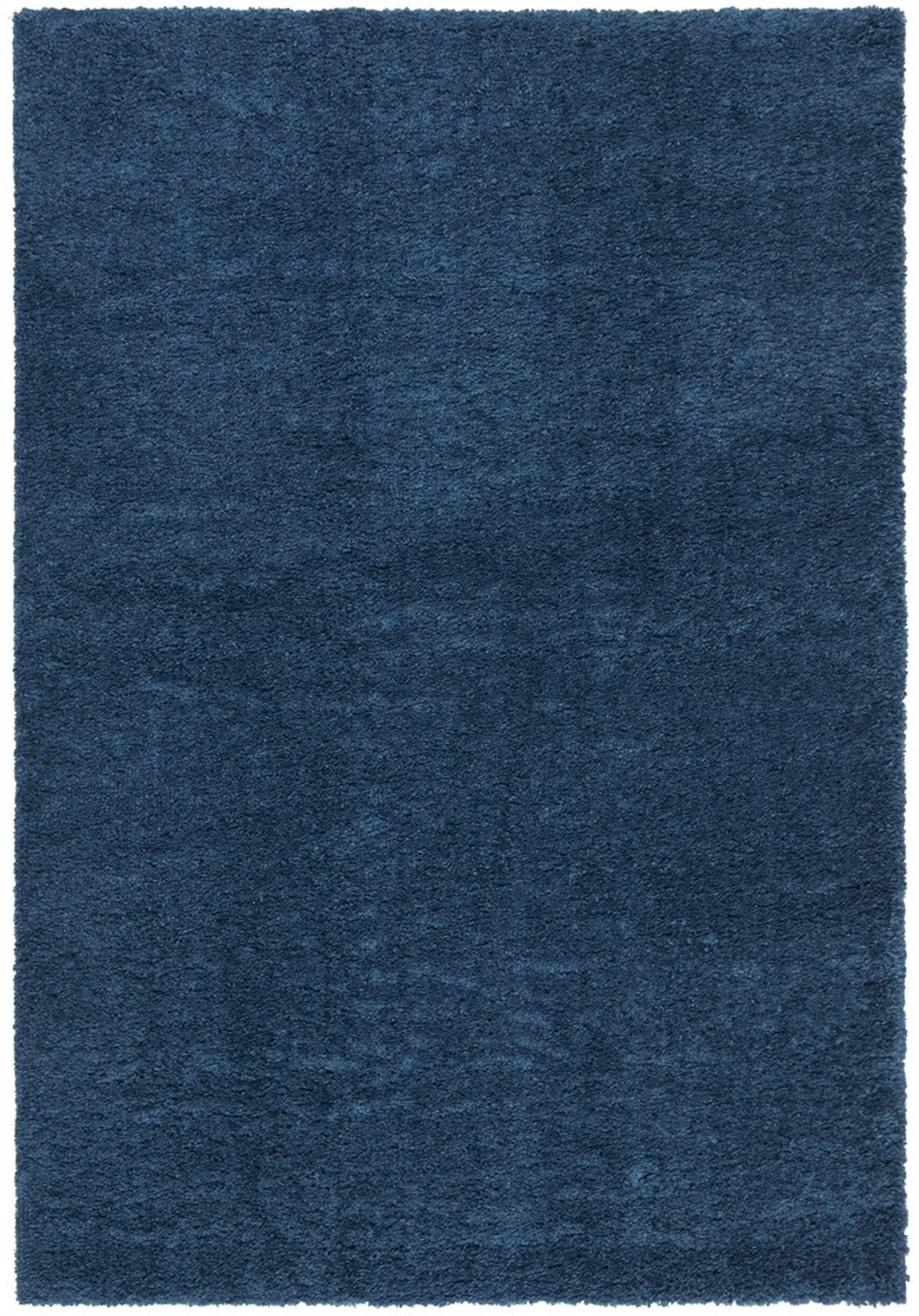 Navy Soft Shag 59" Round Synthetic Area Rug - Non-Slip & Easy Care