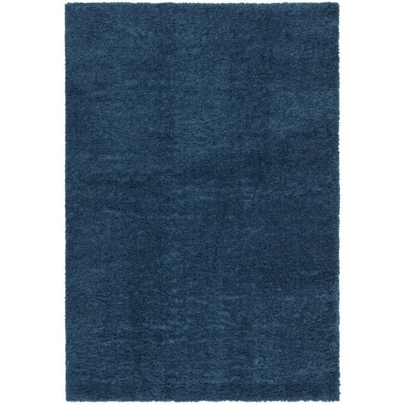 SAFAVIEH August Carlene Solid Plush Shag Area Rug, Navy, 6' x 9'