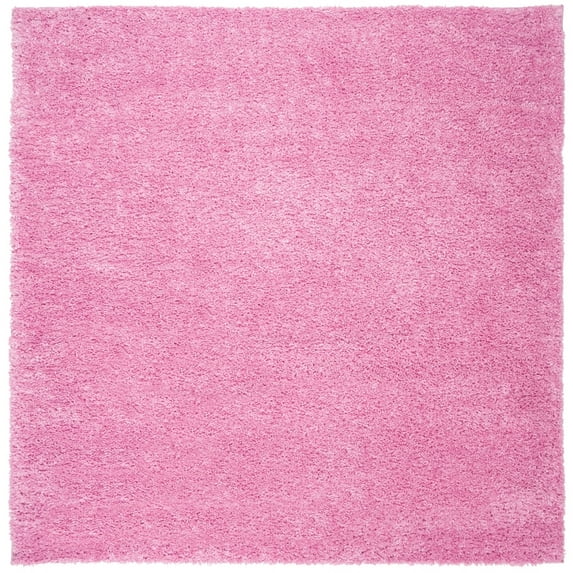 SAFAVIEH August Carlene Solid Plush Shag Area Rug, Pink, 5' x 5' Square