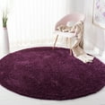 thumbnail image 1 of SAFAVIEH August Carlene Solid Plush Shag Area Rug, Purple, 4' x 4' Round - Modern Design, Purple, Non-Shedding & Easy Cleaning, Ultra Plush Thick Pile, Ideal for Living Room, Bedroom, 1 of 9