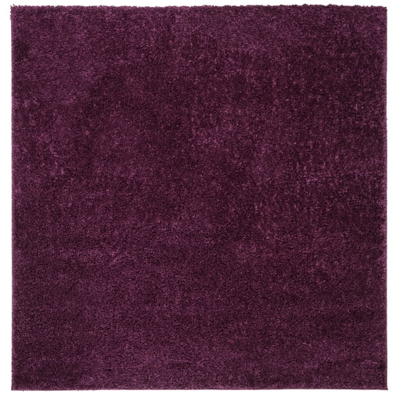 SAFAVIEH August Carlene Solid Plush Shag Area Rug, Purple, 4' x 4' Square