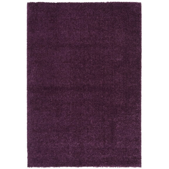 SAFAVIEH August Carlene Solid Plush Shag Area Rug, Purple, 5'3" x 7'6"