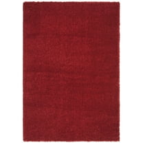 SAFAVIEH August Carlene Solid Plush Shag Area Rug, Red, 4' x 6'