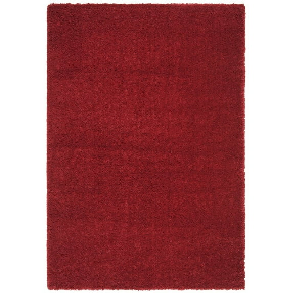 SAFAVIEH August Carlene Solid Plush Shag Area Rug, Red, 5'3" x 7'6"