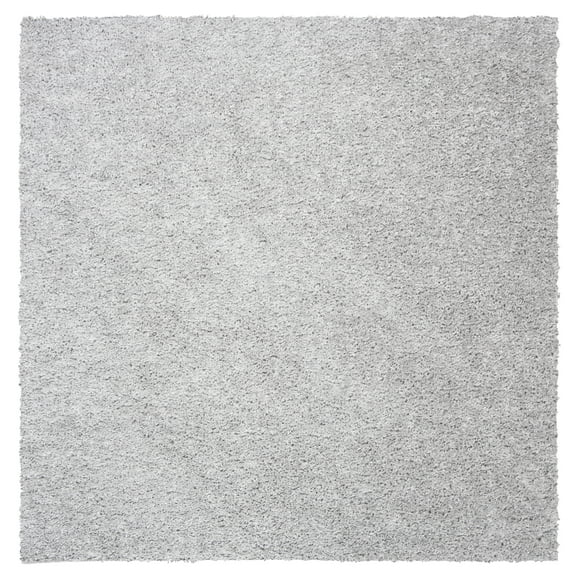 SAFAVIEH August Carlene Solid Plush Shag Area Rug, Silver, 10' x 10' Square - Large - Modern Design, Silver, Non-Shedding & Easy Cleaning, Ultra Plush Thick Pile, Ideal for Living Room, Bedroom