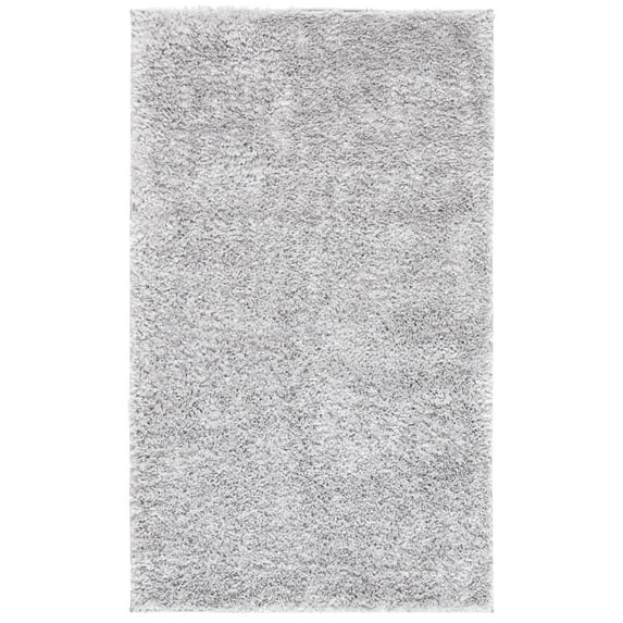 SAFAVIEH August Carlene Solid Plush Shag Area Rug, Silver, 2' x 3'