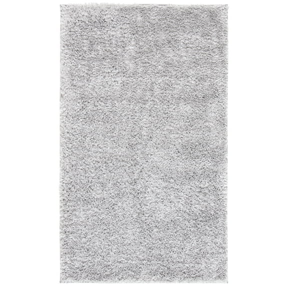 SAFAVIEH August Carlene Solid Plush Shag Area Rug, Silver, 2' x 3' - Modern Design, Silver, Non-Shedding & Easy Cleaning, Ultra Plush Thick Pile, Ideal for Living Room, Bedroom, Entryway