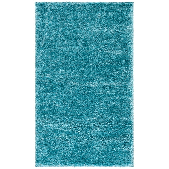 SAFAVIEH August Carlene Solid Plush Shag Area Rug, Turquoise, 2'3" x 4'
