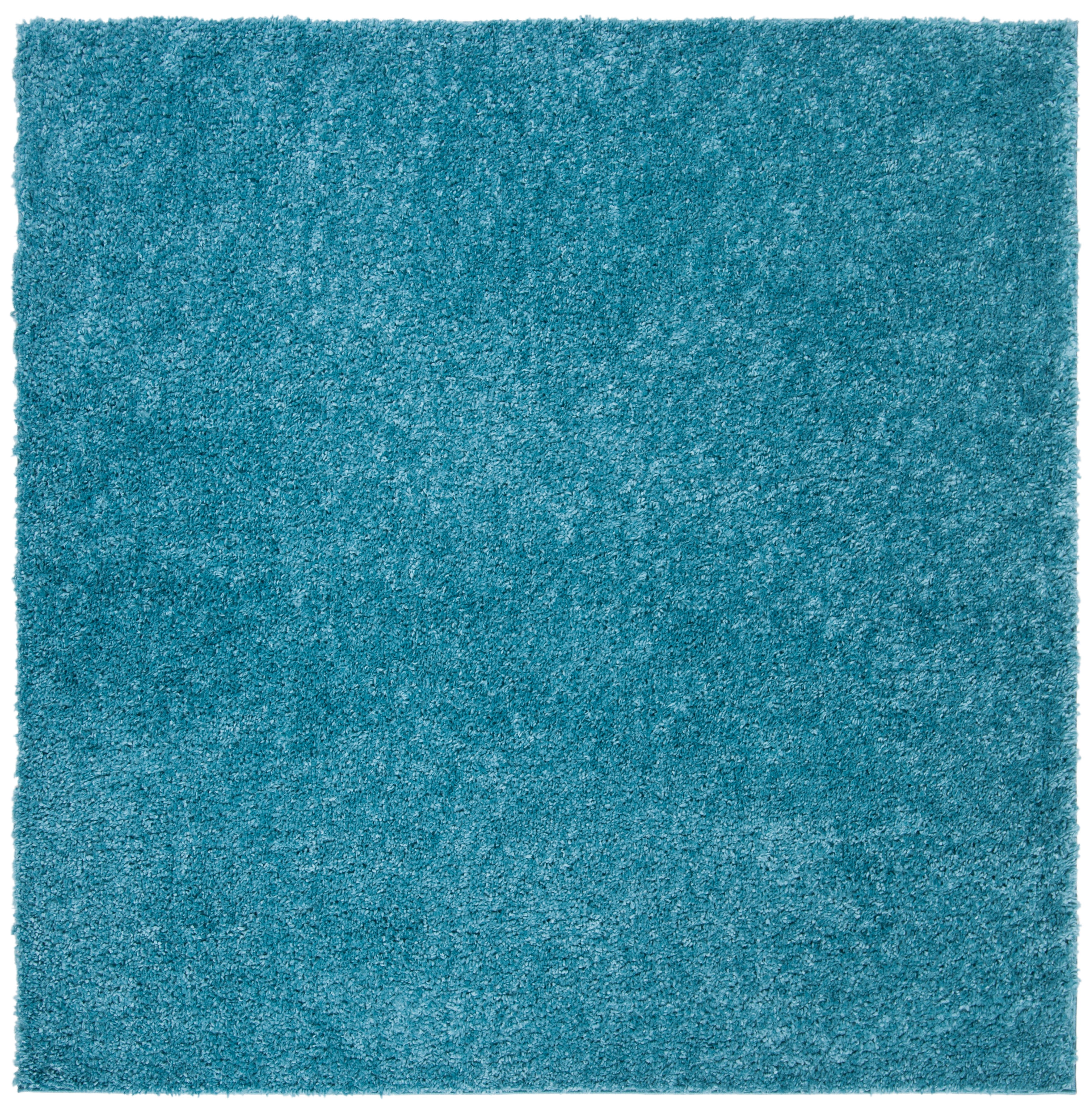 August Shag 900 AUG900 Power Loomed Indoor Accent Rug - Turquoise - 3'x3' - Safavieh