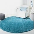 thumbnail image 1 of SAFAVIEH August Carlene Solid Plush Shag Area Rug, Turquoise, 6'7" x 6'7" Round - Modern Design, Turquoise, Non-Shedding & Easy Cleaning, Ultra Plush Thick Pile, Ideal for Living Room, Bedroom, 1 of 9