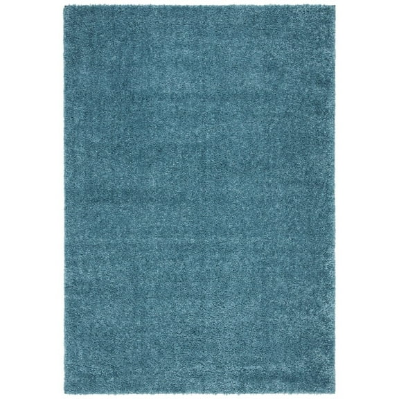 SAFAVIEH August Carlene Solid Plush Shag Area Rug, Turquoise, 6' x 9'