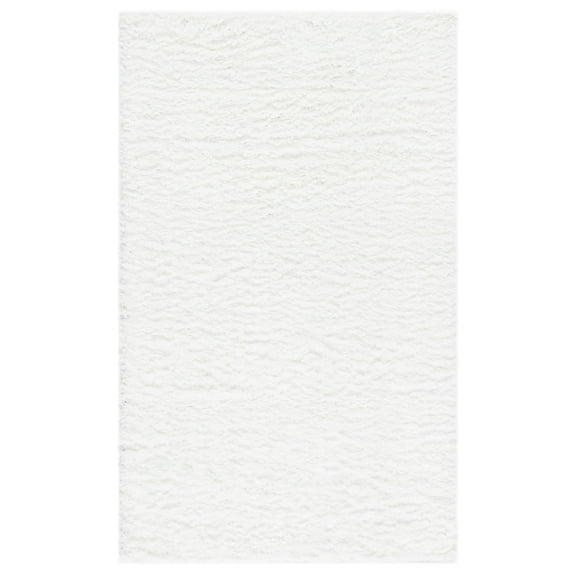 SAFAVIEH August Carlene Solid Plush Shag Area Rug, White, 2' x 3'