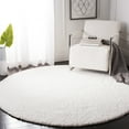 thumbnail image 1 of SAFAVIEH August Carlene Solid Plush Shag Area Rug, White, 4' x 4' Round - Modern Design, White, Non-Shedding & Easy Cleaning, Ultra Plush Thick Pile, Ideal for Living Room, Bedroom, 1 of 9