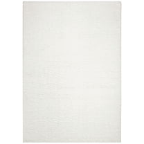 SAFAVIEH August Carlene Solid Plush Shag Area Rug, White, 5'3" x 7'6"