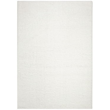 SAFAVIEH August Carlene Solid Plush Shag Area Rug, White, 5'3" x 7'6"