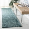 thumbnail image 1 of SAFAVIEH August Carlene Solid Plush Shag Runner Rug, Aqua, 2'3" x 18' - Modern Design, Aqua, Non-Shedding & Easy Cleaning, Ultra Plush Thick Pile, Ideal for Living Room, Bedroom, Entryway, 1 of 9