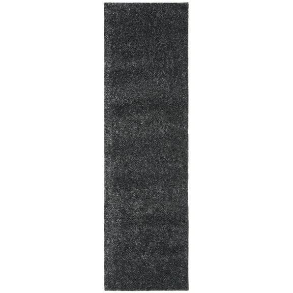 SAFAVIEH August Carlene Solid Plush Shag Runner Rug, Charcoal, 2'3" x 6' - Modern Design, Charcoal, Non-Shedding & Easy Cleaning, Ultra Plush Thick Pile, Ideal for Living Room, Bedroom