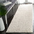 thumbnail image 1 of SAFAVIEH August Carlene Solid Plush Shag Runner Rug, Ivory, 2'3" x 6', 1 of 9