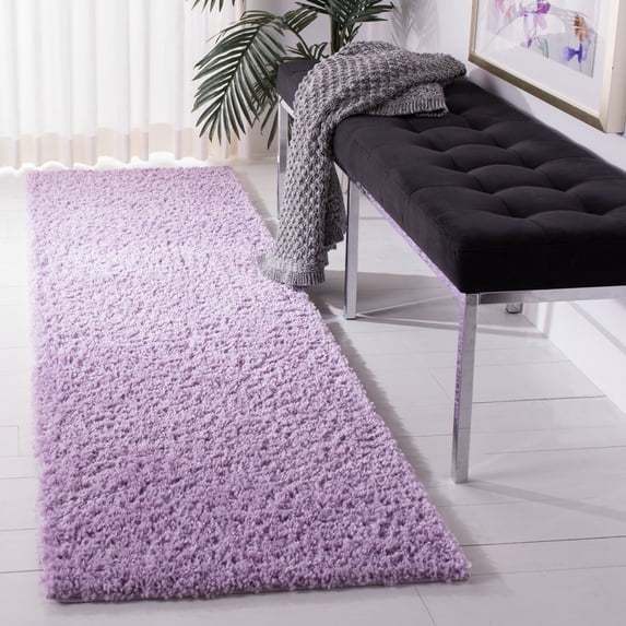 SAFAVIEH August Carlene Solid Plush Shag Runner Rug, Lilac, 2'3" x 8' - Modern Design, Lilac, Non-Shedding & Easy Cleaning, Ultra Plush Thick Pile, Ideal for Living Room, Bedroom, Entryway