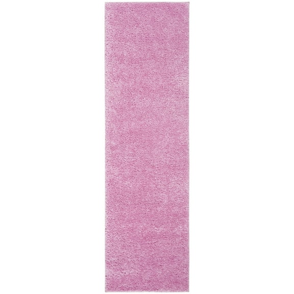 SAFAVIEH August Carlene Solid Plush Shag Runner Rug, Pink, 2'3" x 8'