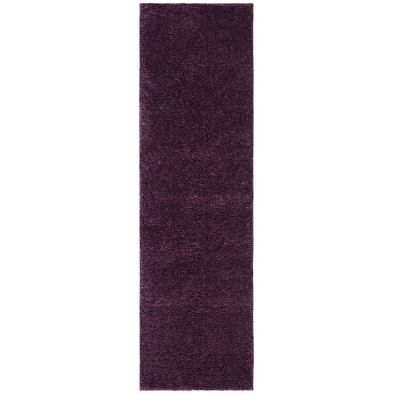 SAFAVIEH August Carlene Solid Plush Shag Runner Rug, Purple, 2'3" x 6'