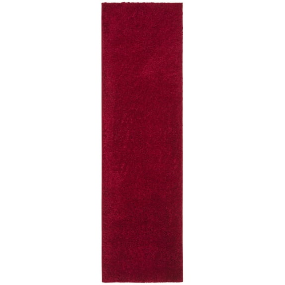SAFAVIEH August Carlene Solid Plush Shag Runner Rug, Red, 2'3" x 6'
