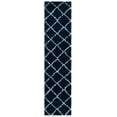 thumbnail image 1 of SAFAVIEH August Clyde Diamond Shag Runner Rug, Navy/Ivory, 2'2" x 9', 1 of 8