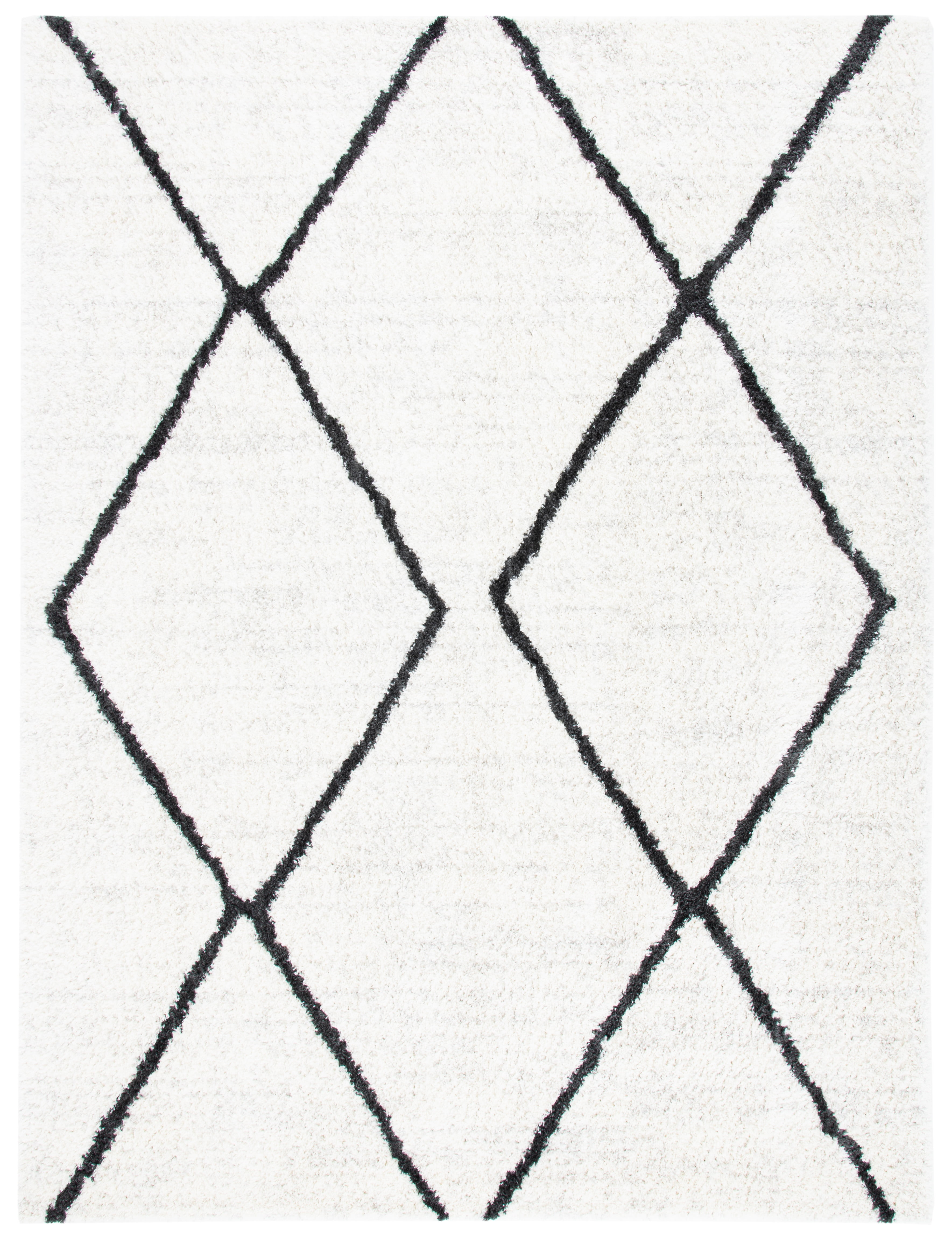 Ivory Synthetic Easy-Care Shag Area Rug 93"x93"