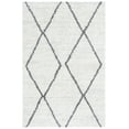 thumbnail image 1 of SAFAVIEH August Delroy Diamond Shag Area Rug, Ivory/Grey, 5'5" x 7'7", 1 of 8