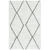 SAFAVIEH August Delroy Diamond Shag Area Rug, Ivory/Grey, 8' x 10'