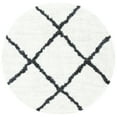 thumbnail image 1 of SAFAVIEH August Marco Diamond Shag Area Rug, Ivory/Black, 6'7" x 6'7" Round, 1 of 8