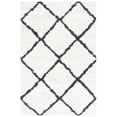 thumbnail image 1 of SAFAVIEH August Marco Diamond Shag Area Rug, Ivory/Black, 9' x 12', 1 of 8