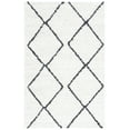 thumbnail image 1 of SAFAVIEH August Raphael Diamond Shag Area Rug, Ivory/Black, 5'5" x 7'7", 1 of 8