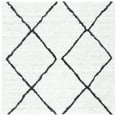 thumbnail image 1 of SAFAVIEH August Raphael Diamond Shag Area Rug, Ivory/Black, 6'7" x 6'7" Square, 1 of 8