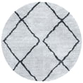 thumbnail image 1 of SAFAVIEH August Raphael Diamond Shag Area Rug, Ivory/Grey, 6'7" x 6'7" Round, 1 of 8