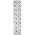 thumbnail image 1 of SAFAVIEH August Raphael Diamond Shag Runner Rug, Ivory/Grey, 2'2" x 9', 1 of 8
